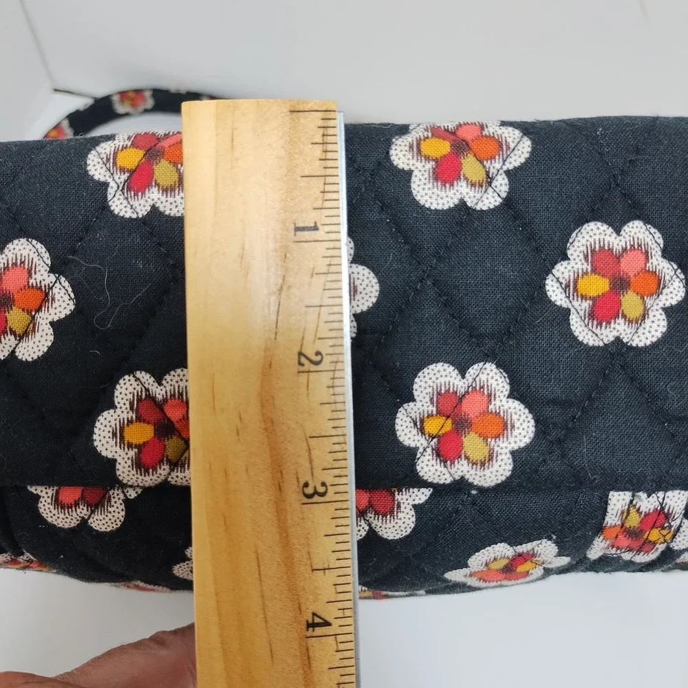Vera Bradley Retired Pirouette Little Betsy Black Floral Shoulder Bag Purse Tote